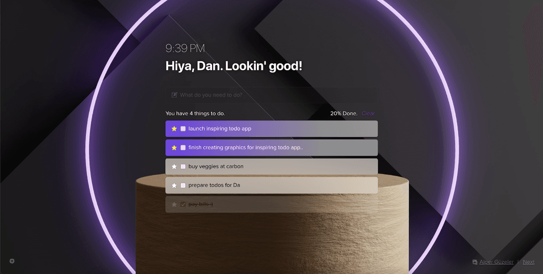 Inspiring To Do (https://inspiringtodoapp.com)