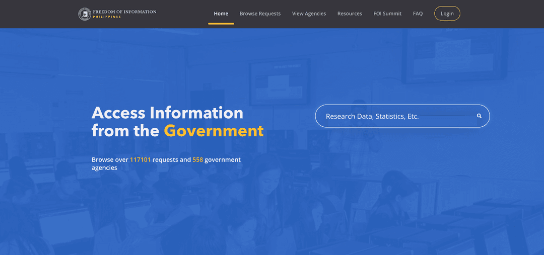 EFOI (https://www.foi.gov.ph)
