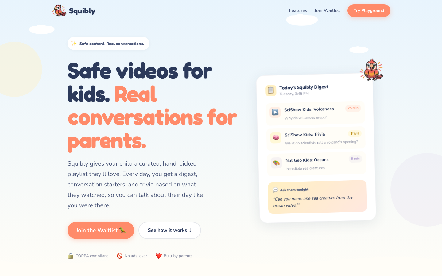 Squibly — Curated kids' videos that actually get parents and children talking.